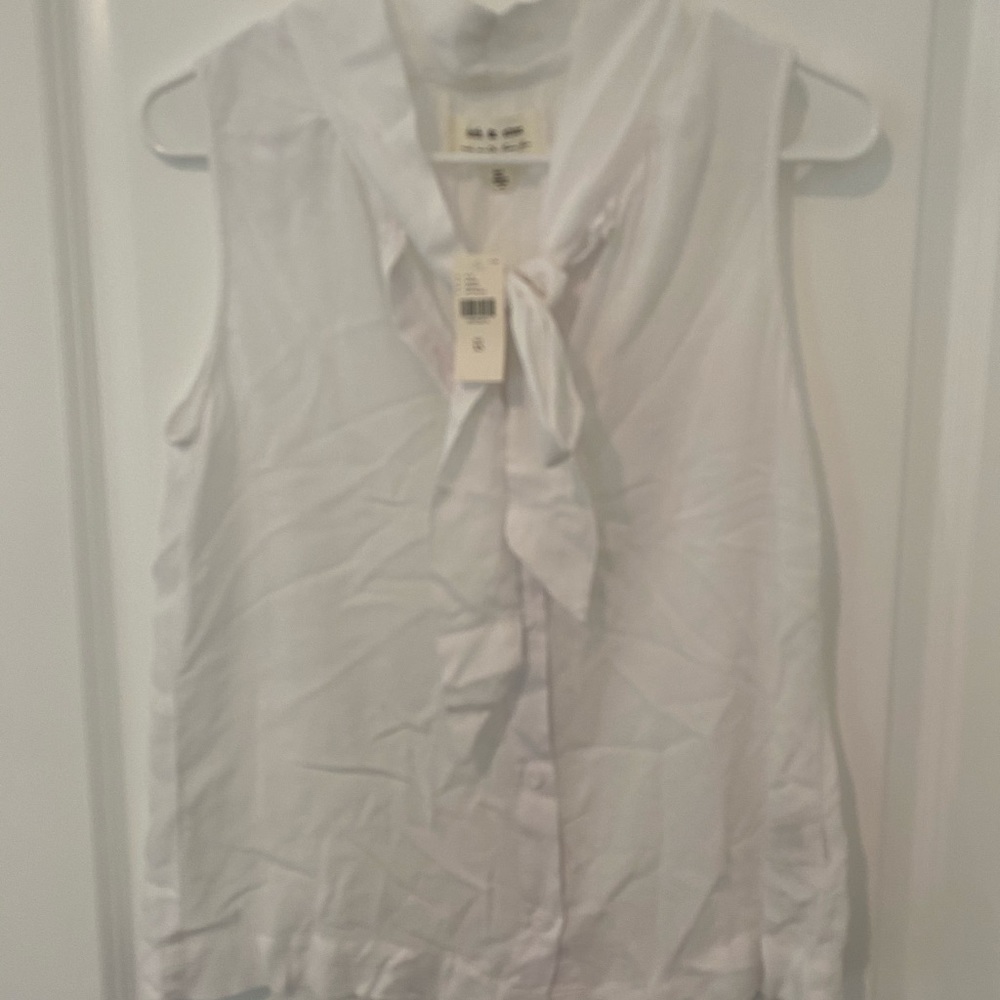 Anthropologie cloth & stone white tie tank top